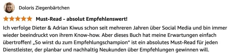 Amazon-Bewertung 4 zum Buch Empfehlungschampion