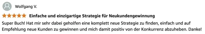Amazon-Bewertung 5 zum Buch Empfehlungschampion